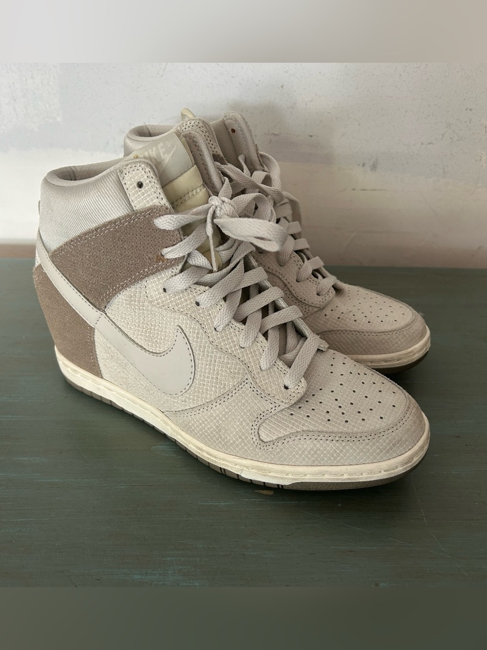 Womens nike gray sky high dunks RARE